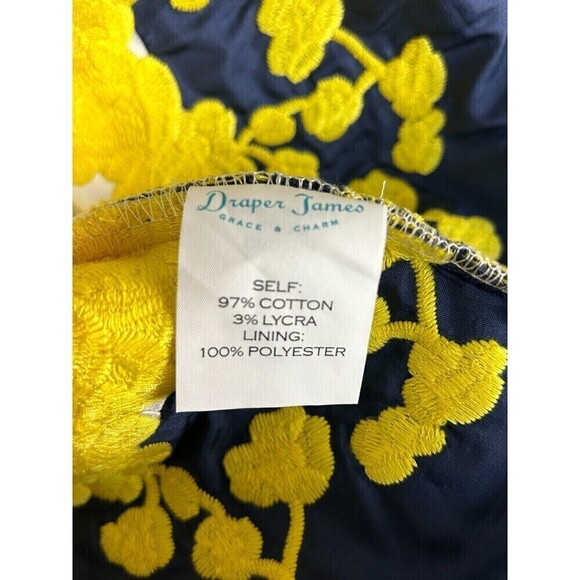 Draper James Climbing Bloom Women Sz 0 Dress Floral Blue Yellow Embroidered E4 - Picture 11 of 12